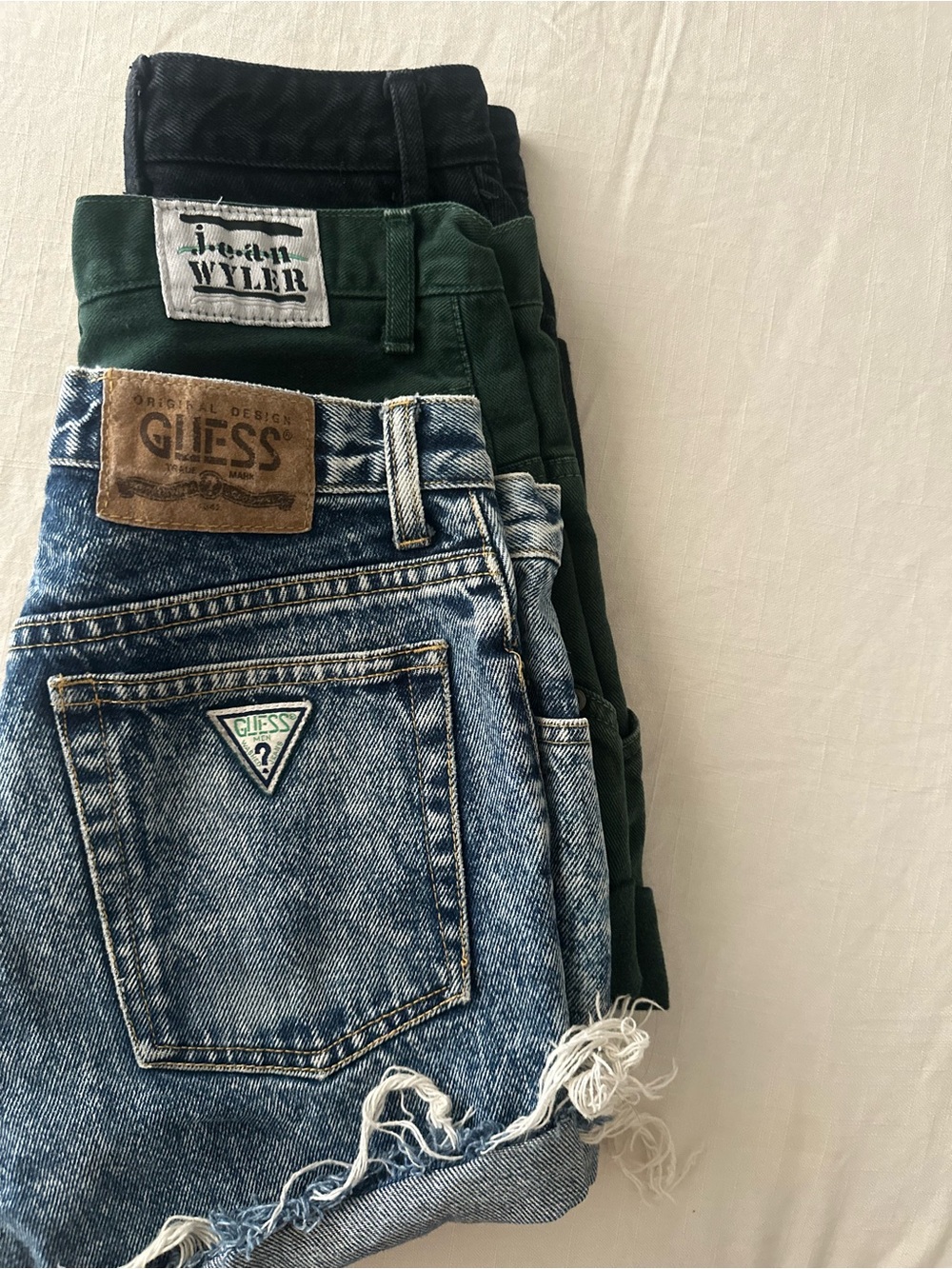 Lot of 3- Guess, Bongo, Jean Wyler Vintage 90s High-Waisted Cut Off Denim Shorts